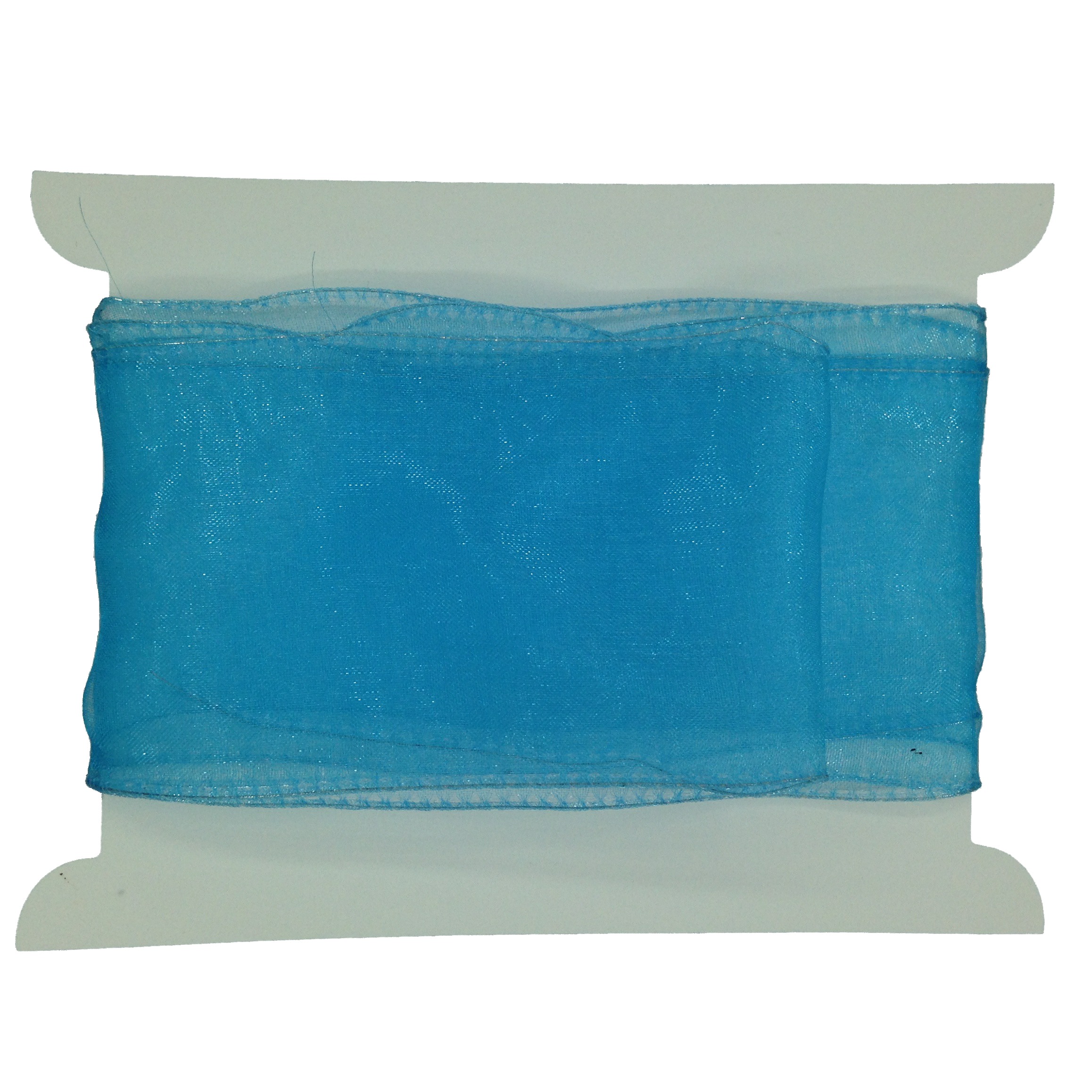 Turquoise wired edge sheer organza ribbon 60mm