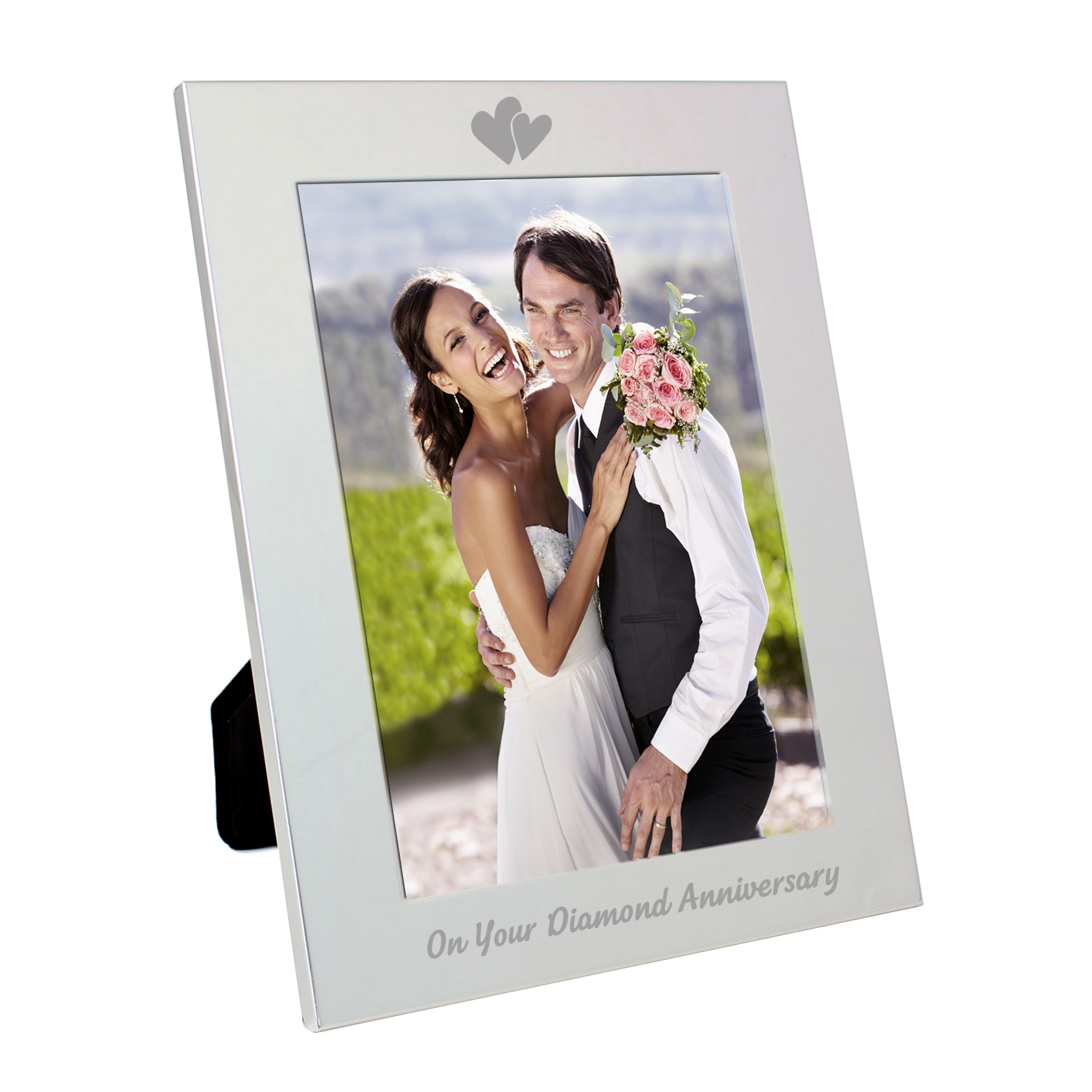 Diamond anniversary heart photo frame