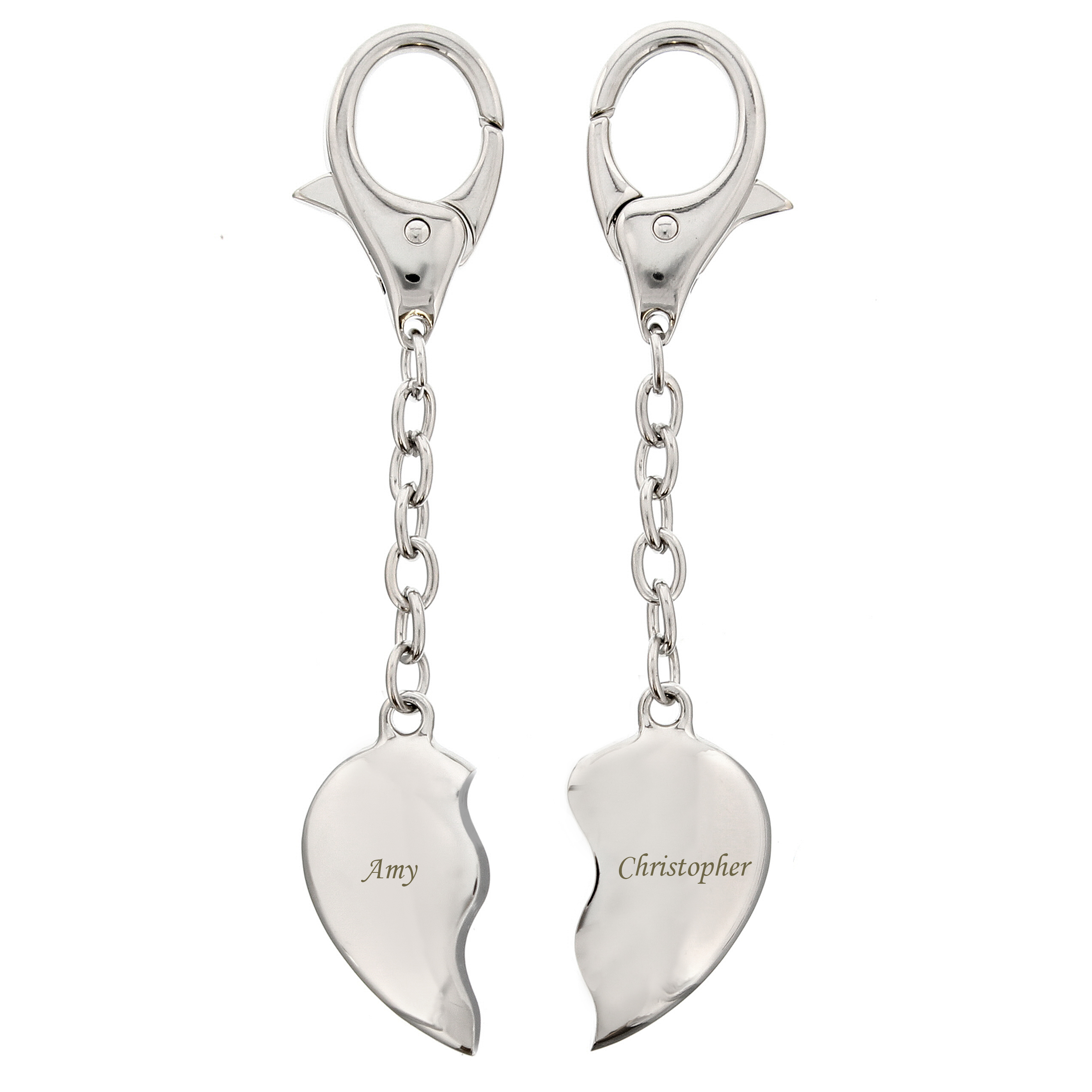 Personalised two hearts keyring