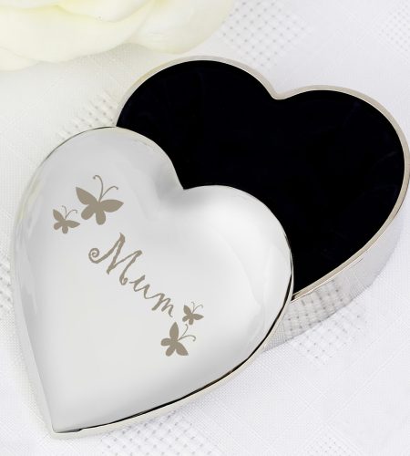 Mum Butterflies Heart Trinket Box