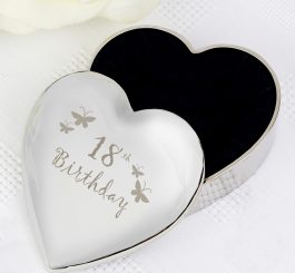 18th Butterflies Heart Trinket Box
