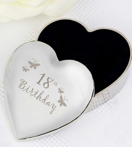18th Butterflies Heart Trinket Box