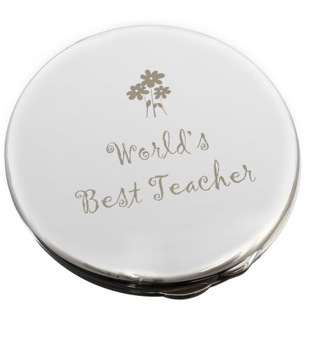 Worlds Best Teacher Round Compact Mirror - Image 2