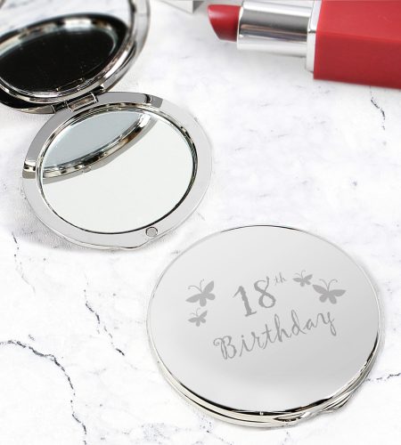 18th Butterfly Round Compact Mirror