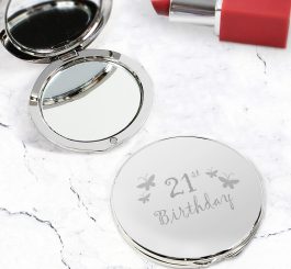 21st Butterfly Round Compact Mirror