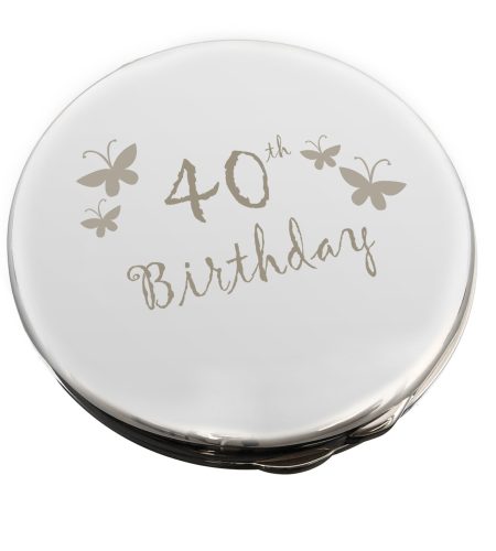 40th Butterfly Round Compact Mirror - Image 2