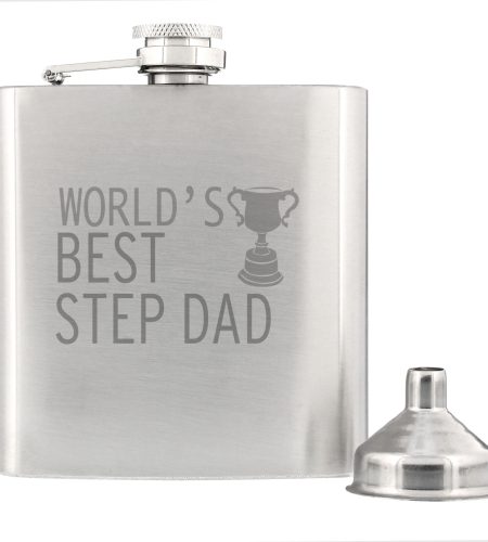 Worlds Best Step Dad  Hip Flask - Image 3