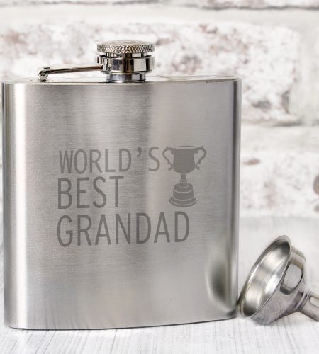Worlds Best Grandad  Hip Flask