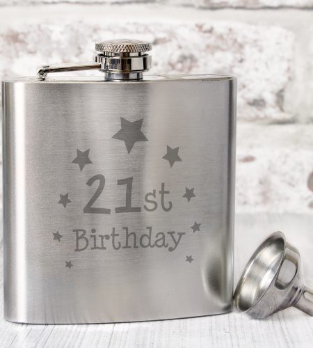 21st Birthday Hip Flask