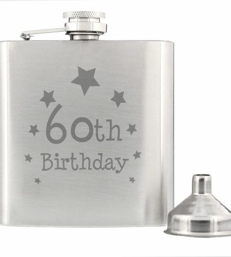 60th Birthday Hip Flask - Image 3