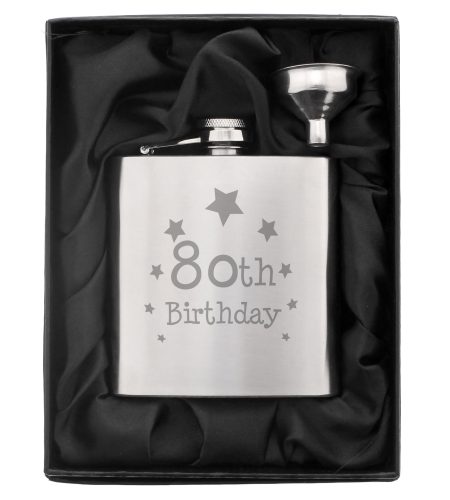 80th Birthday Hip Flask - Image 2