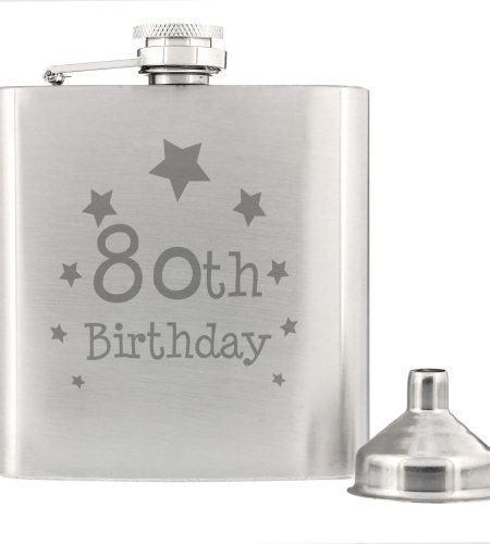 80th Birthday Hip Flask - Image 3