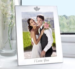 Silver 5x7 I Love You Photo Frame