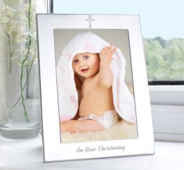 Silver 5x7 Christening Photo Frame