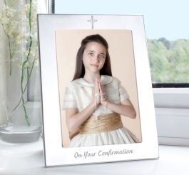 Silver 5x7 Confirmation Photo Frame