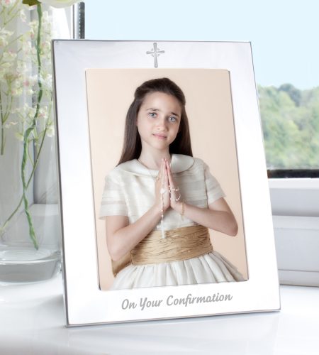Silver 5x7 Confirmation Photo Frame