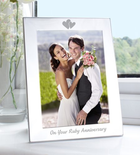 Silver 5x7 Ruby Anniversary Photo Frame - Image 2