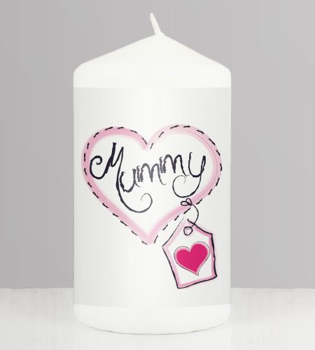 Mummy Heart Stitch Pillar Candle