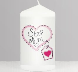 Step Mum Heart Stitch Pillar Candle